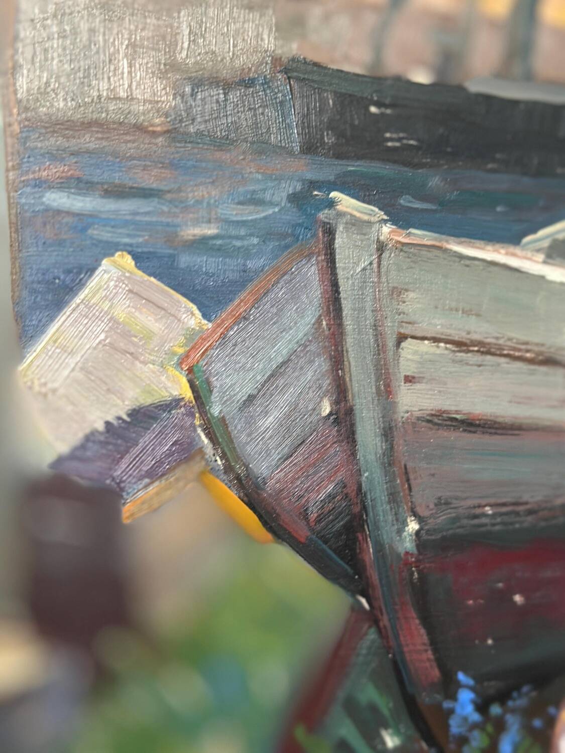 Mid Century Swedish Oil on Panel – “Boats in Port” by Eskil Skans