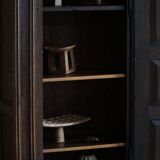 Tall antique oak wardrobe, made by a French cabinetmaker, late 19th century.