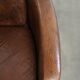 Cowhide armchair in Aviator design in a warm brown colour