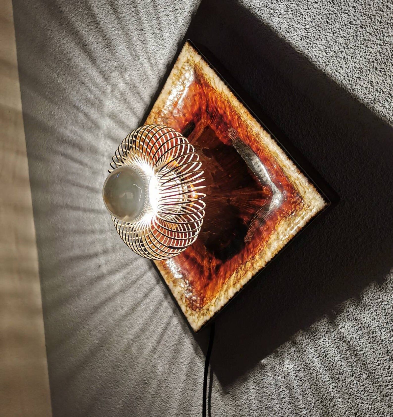 Vintage 1970s ceramic lava applied