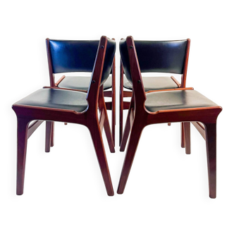 Set of 4 Danish chairs by Erik Busch for Nova