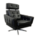 Vintage black armchair / chaise longue with star base