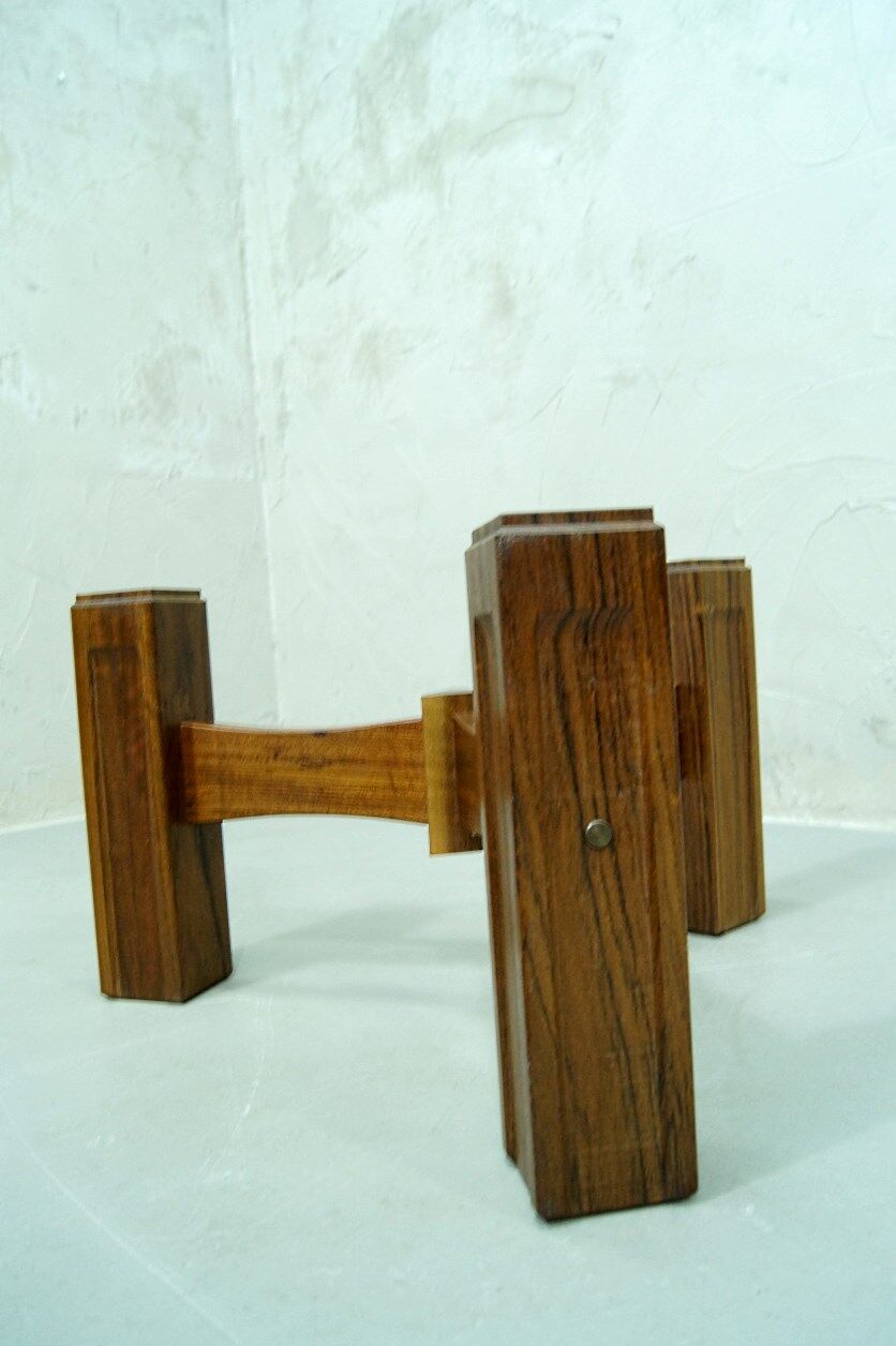 Table basse italienne moderne de bois de rose années 60