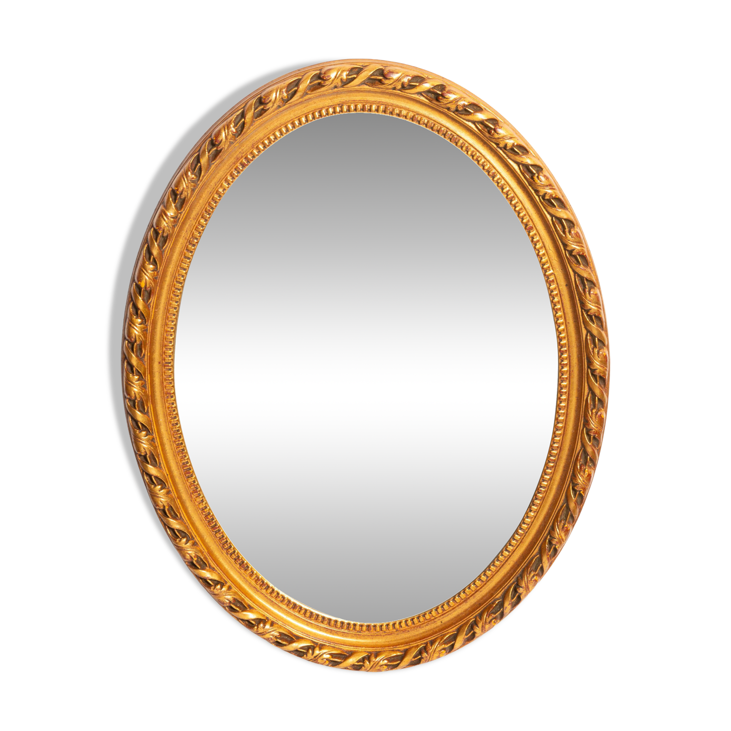 Decorative oval mirror with a floral frame, Italy, 1960s.