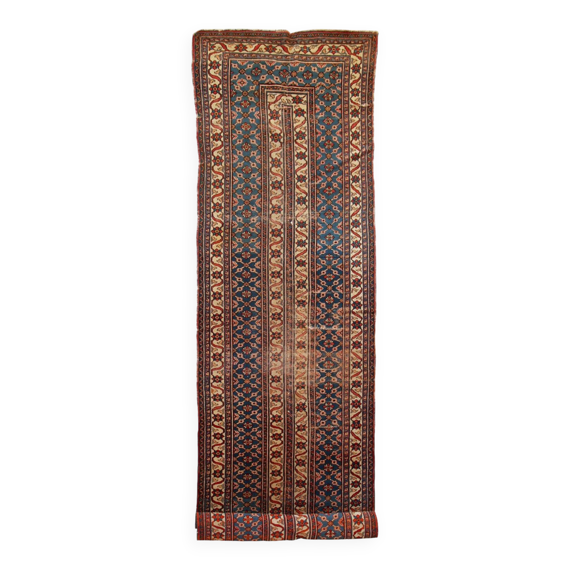 Tapis antique fait main Mashad du Moyen-Orient 132cm x 427cm (1900s)