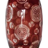 Original ruby overlay crystal vase