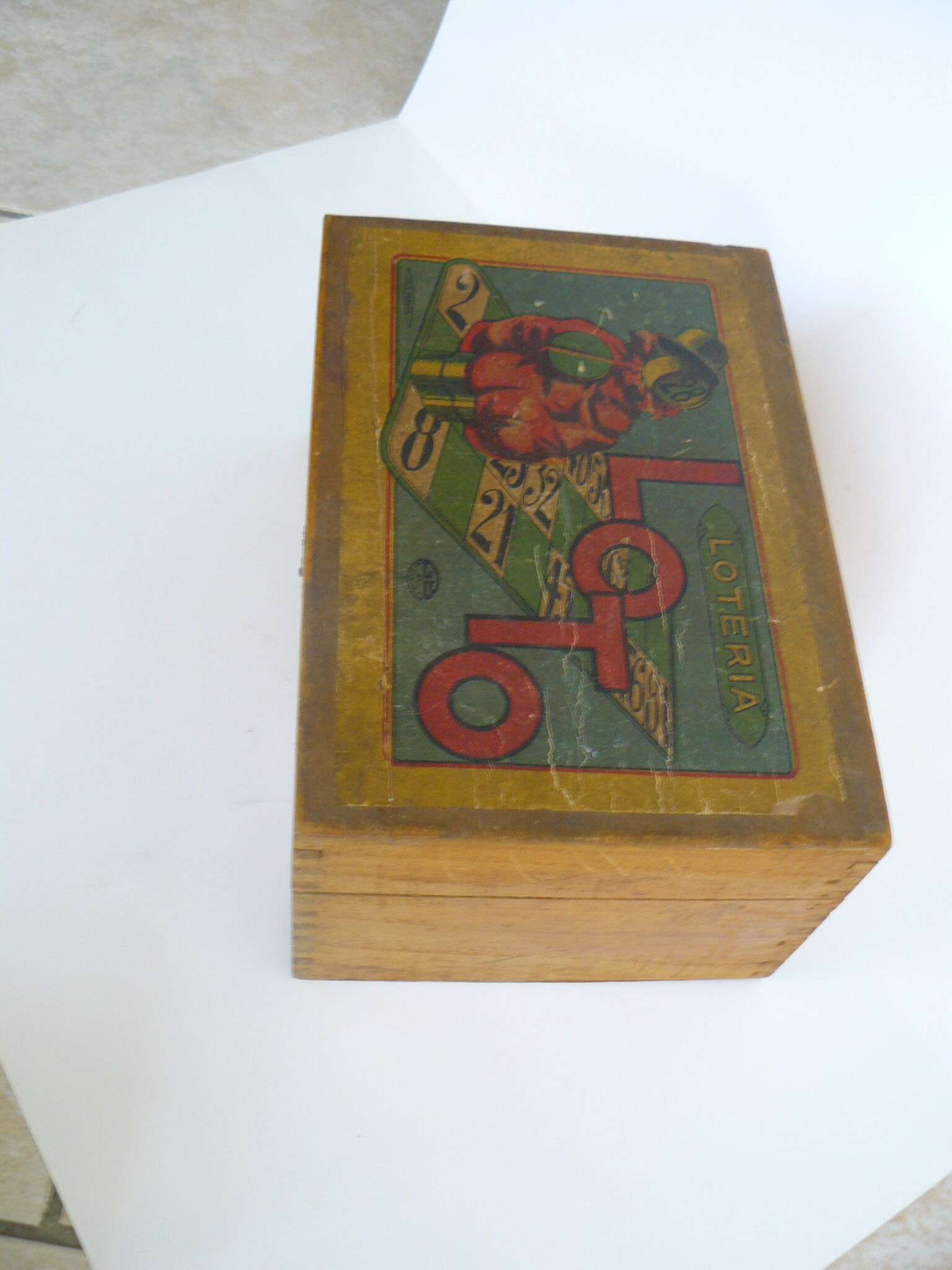 Old wooden lotto box
