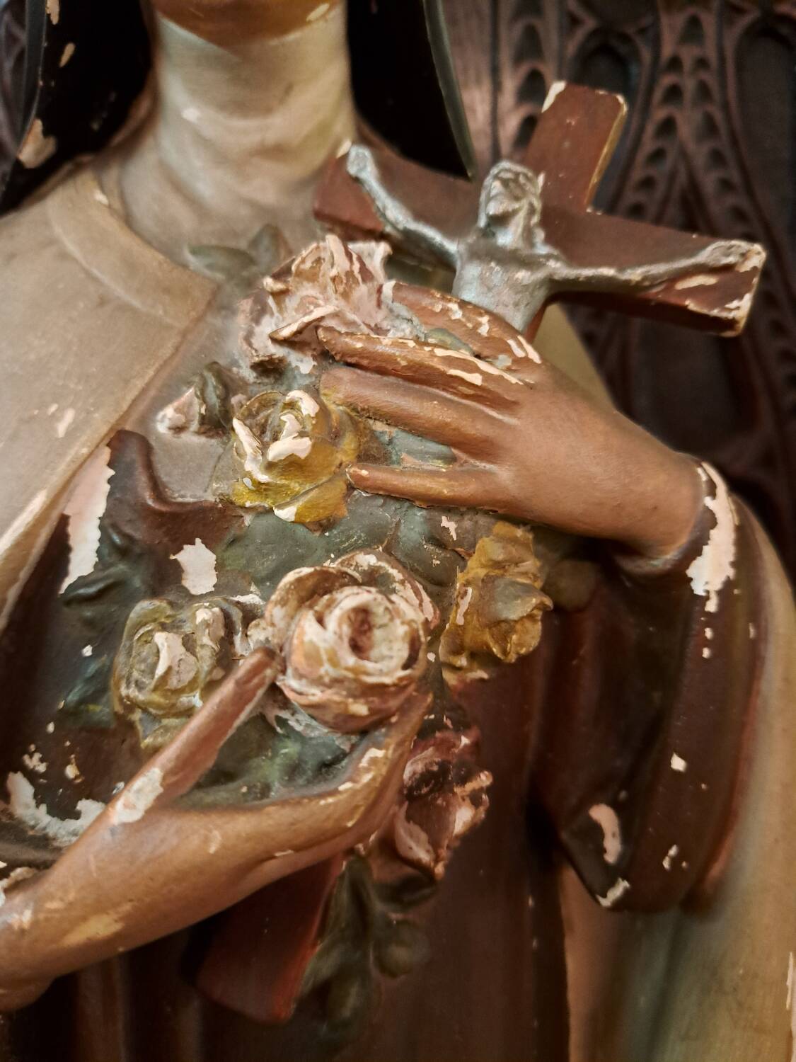 Statue of Saint Theresa signed M. Bernard