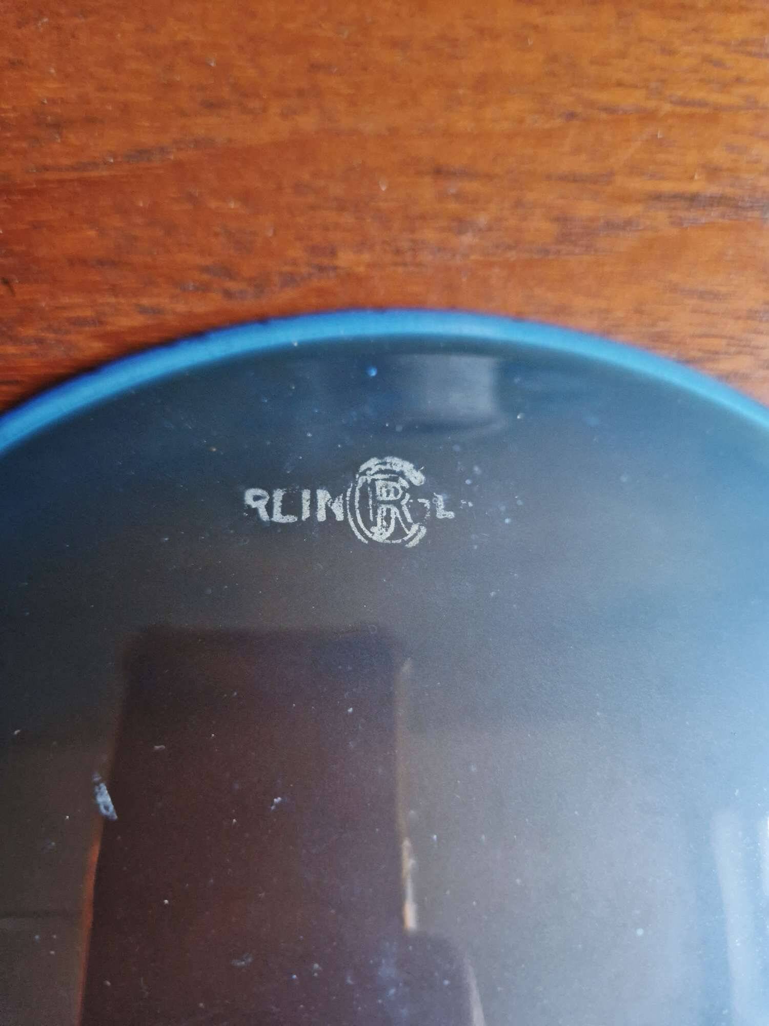 Suspension Bauhaus en opaline blanche et verre satiné bleu, années 1920