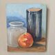 Contemporary acrylic painting on canvas still life countryside decoration
