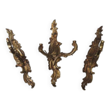 3 Old Louis XV Style Sconces in Brass