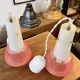 Paire de suspensions en verre opalin vintage style italien