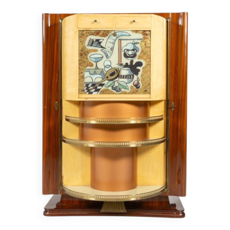 Mid-century modern bar cabinet by Paolo Buffa, 1950s.