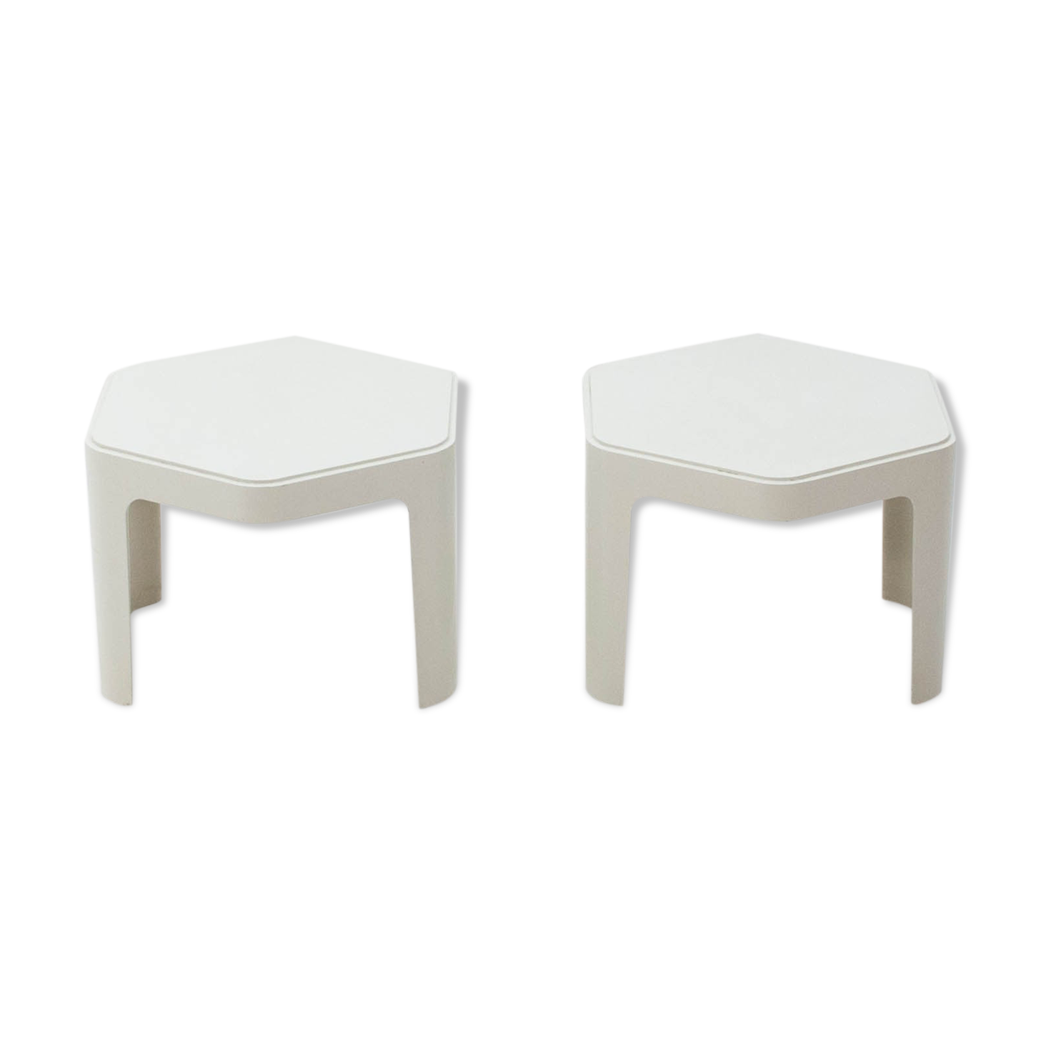 Pair of fiber glass side tables