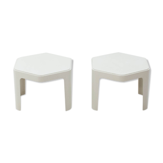 Pair of fiber glass side tables