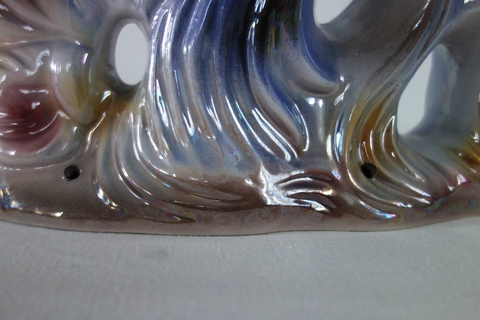 Italian ceramic sculpture 2 peacocks, 1960s