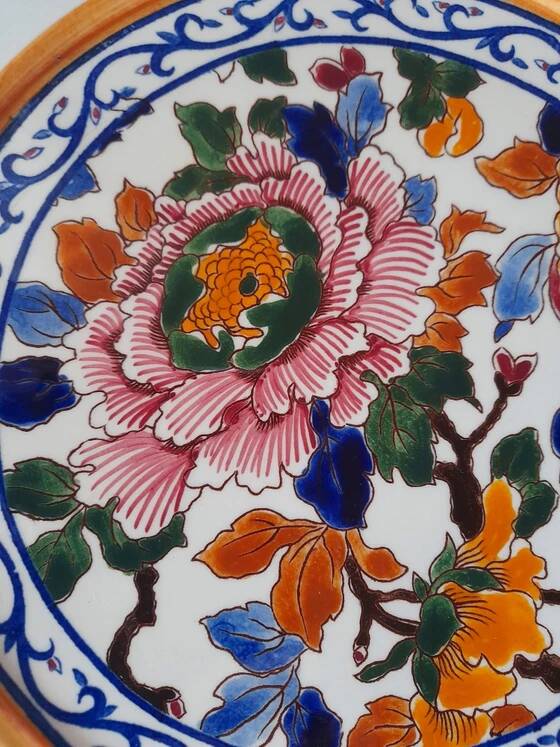 Gien Earthenware Trivet, Peony