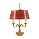 Hot water bottle lamp in solid bronze gilded style Louis XVI Lampshade Color Bordeaux "Lucien Gau"