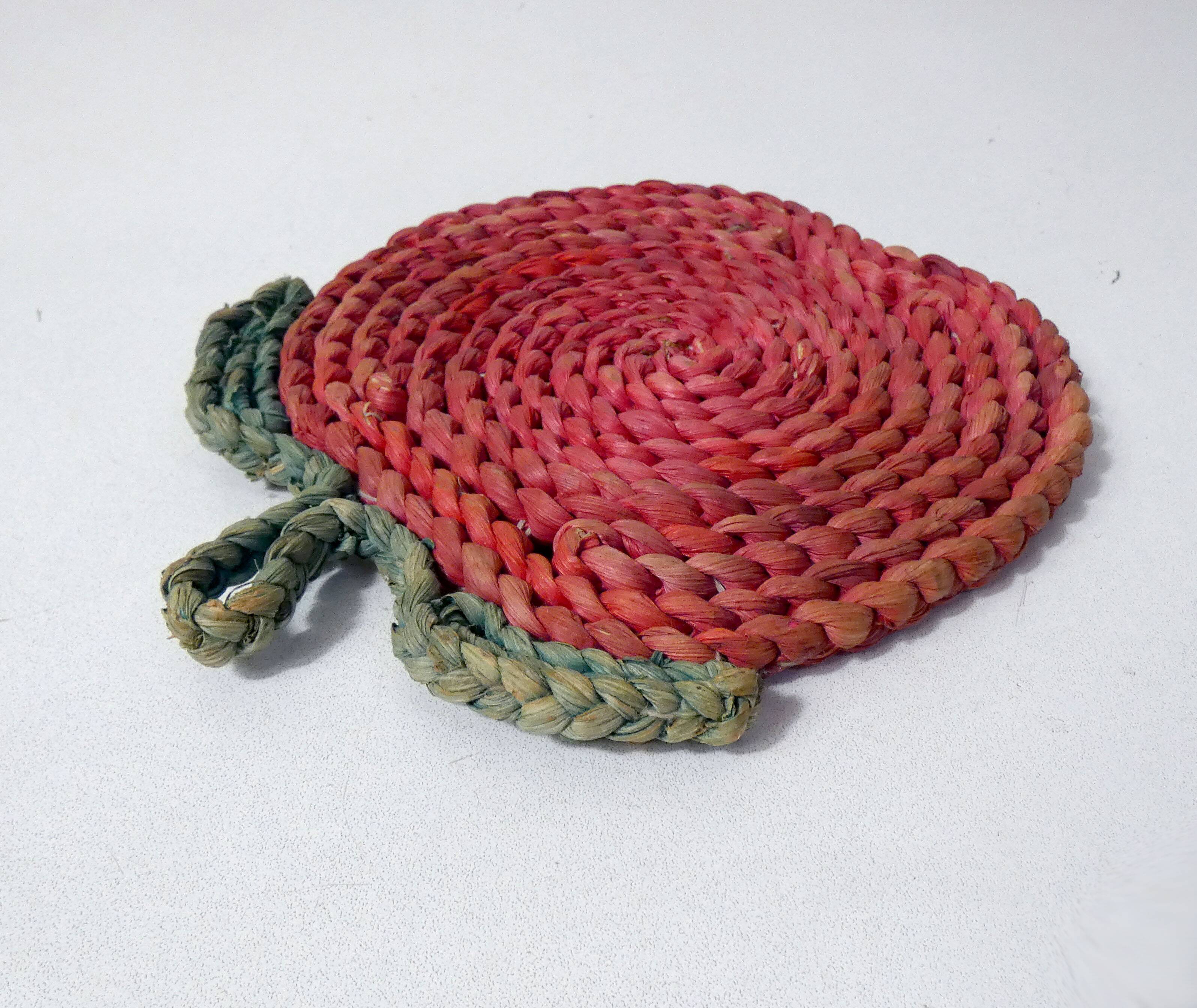 Vintage Rattan Apple Trivet