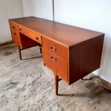 Vintage Scandinavian dressing table, teak 60s, signed Nathan