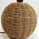 Vintage wicker and ceramic lamp – 1970s – Natural bohemian lamp