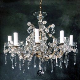 Old chandelier with 10-branch tassels