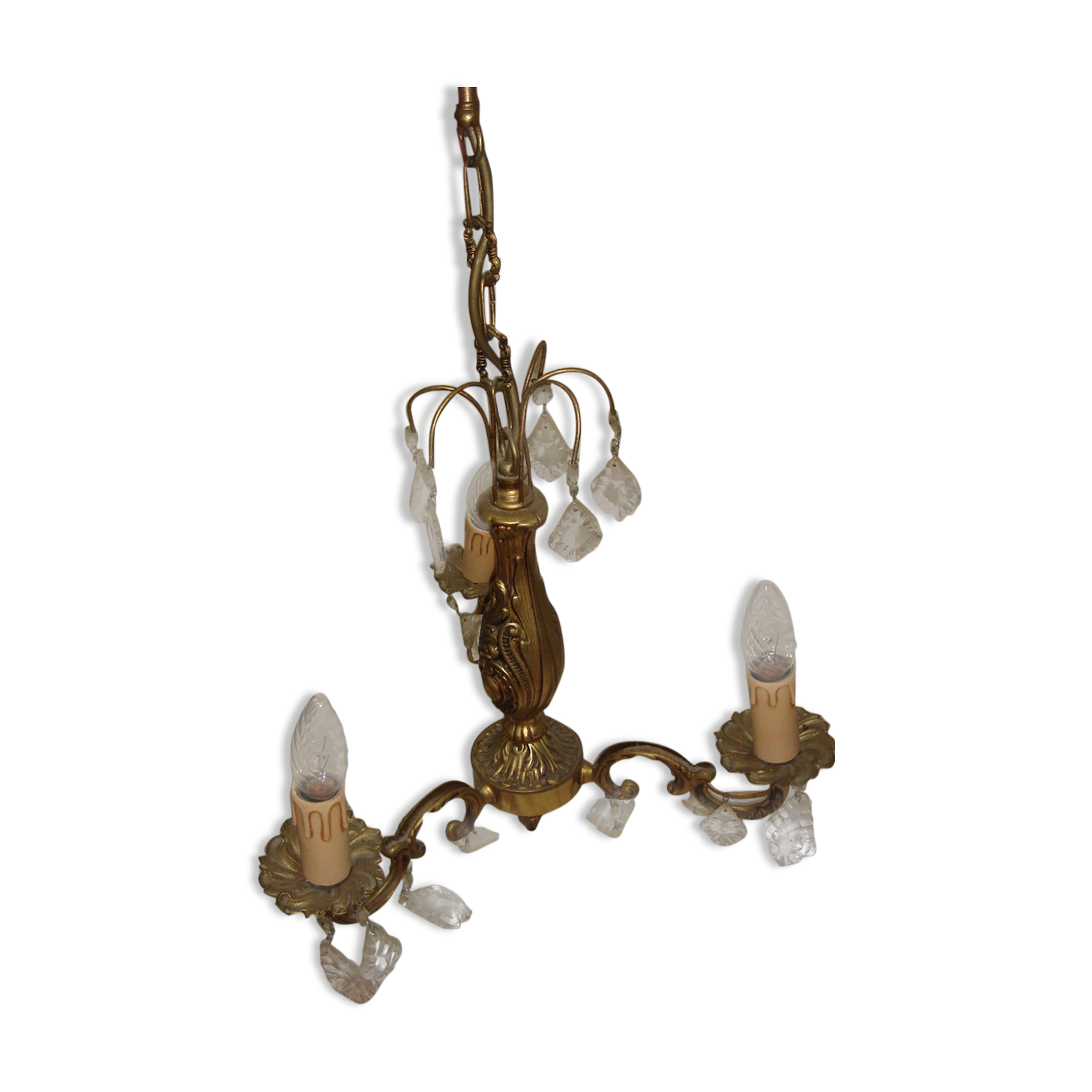 Baroque chandelier in bronze and tassels