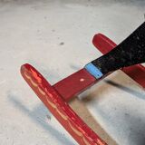 Painted wooden rocking horse