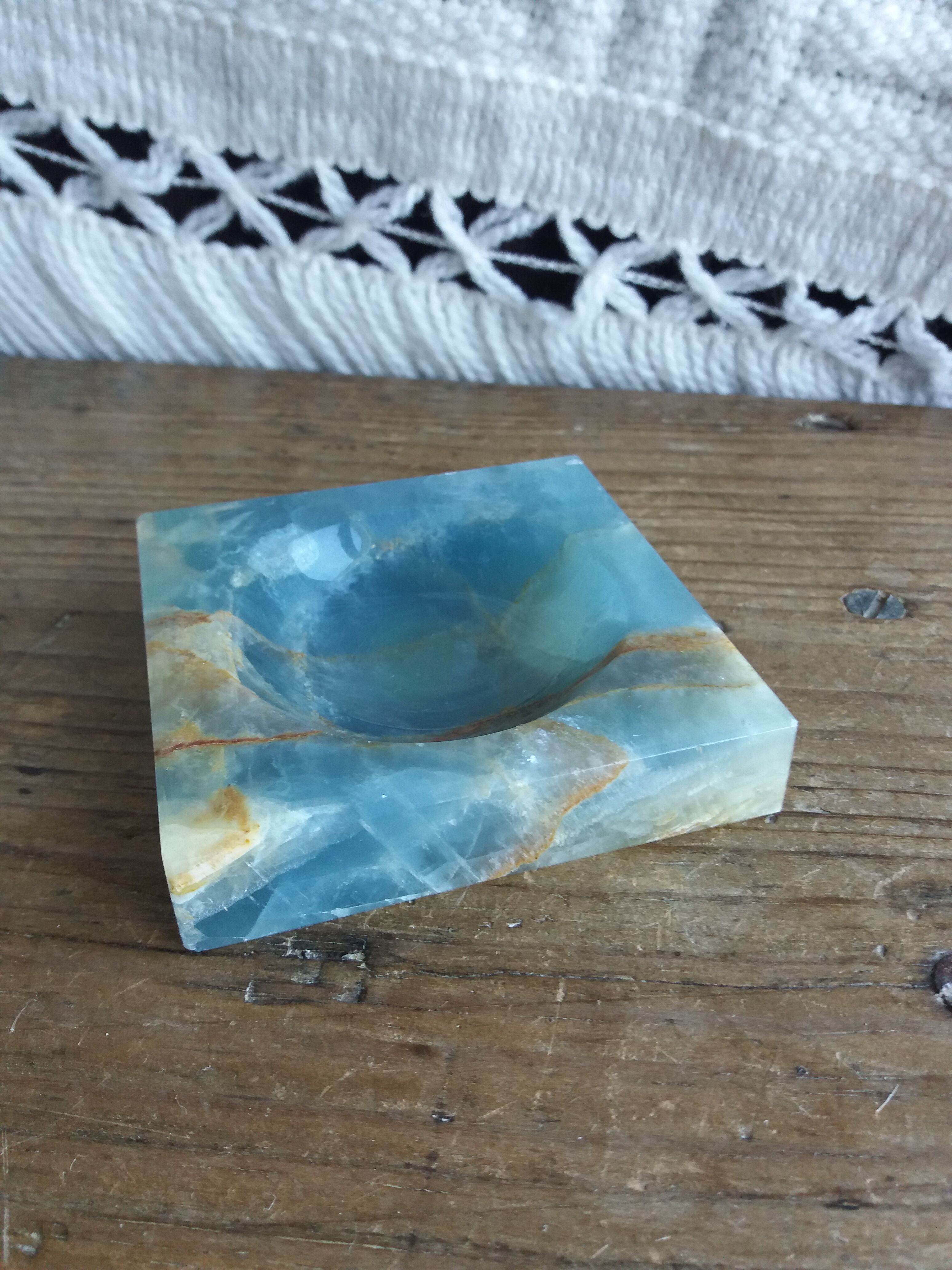 Blue onyx pocket ashtray