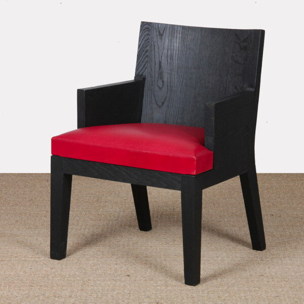 Fauteuil modèle Stall en cuir par Christian Liaigre, 1990
