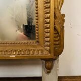 Miroir de style Louis XVI en bois et stuc doré XIX siècle, 122x72 cm