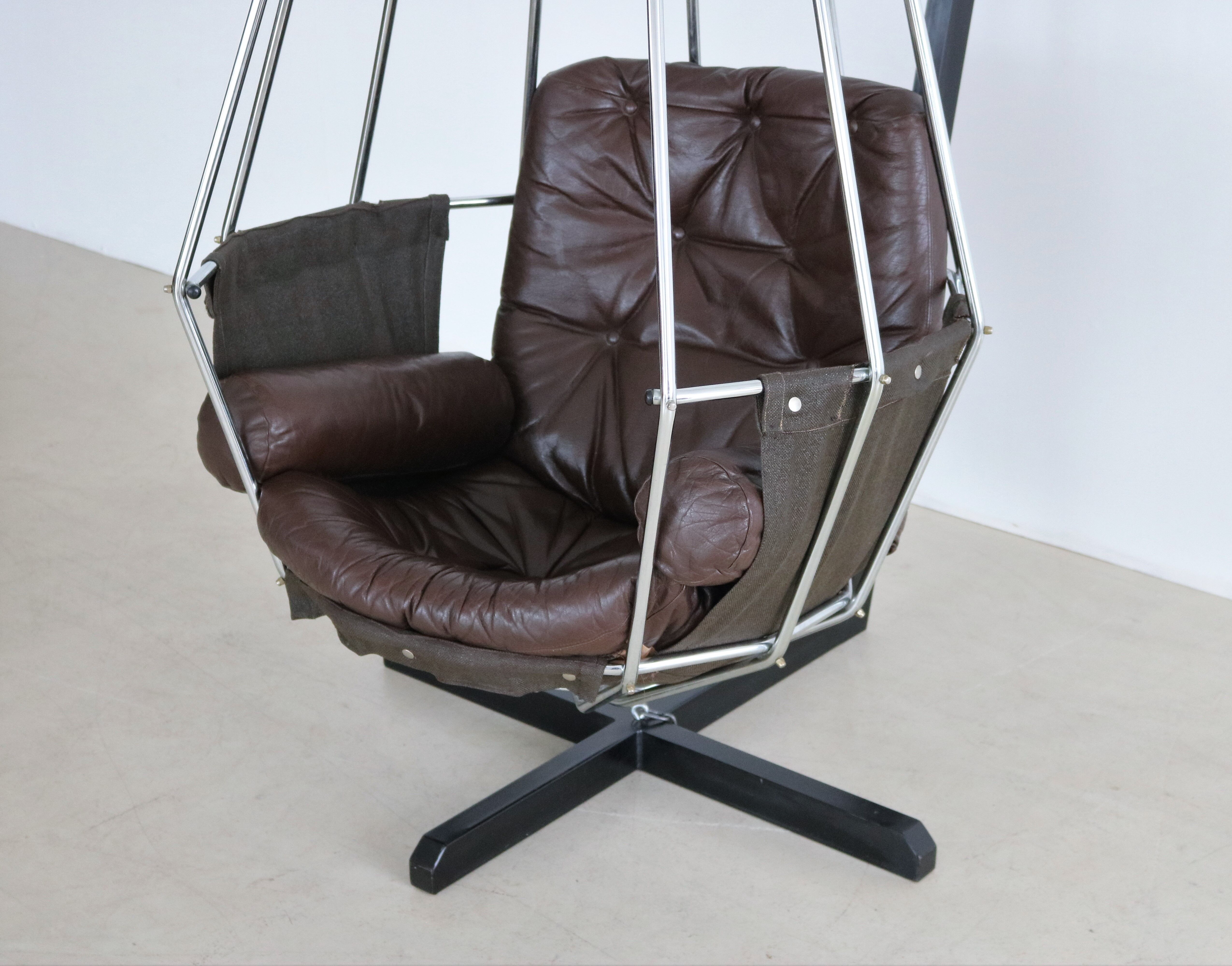 Vintage Ib Arberg Parrot cage lounge chair