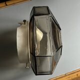 Italian smoked glass ceiling light Space Age