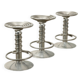 Tabourets Driade Screw, design vintage Ron Arad, aluminium et métal, années 2000