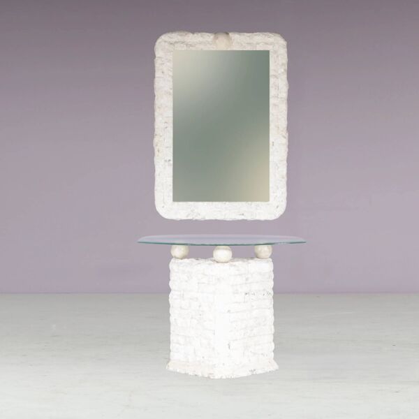 Table console des années 1980 avec miroir par Magnussen Ponte, Italie