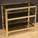 Table d'appoint étagère design en métal doré des années 80