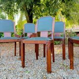 Set of six art deco mahogany chairs