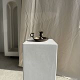 Antique blackened gold hand candlestick H8 D13.5