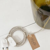 Lampe dame jeanne et lin
