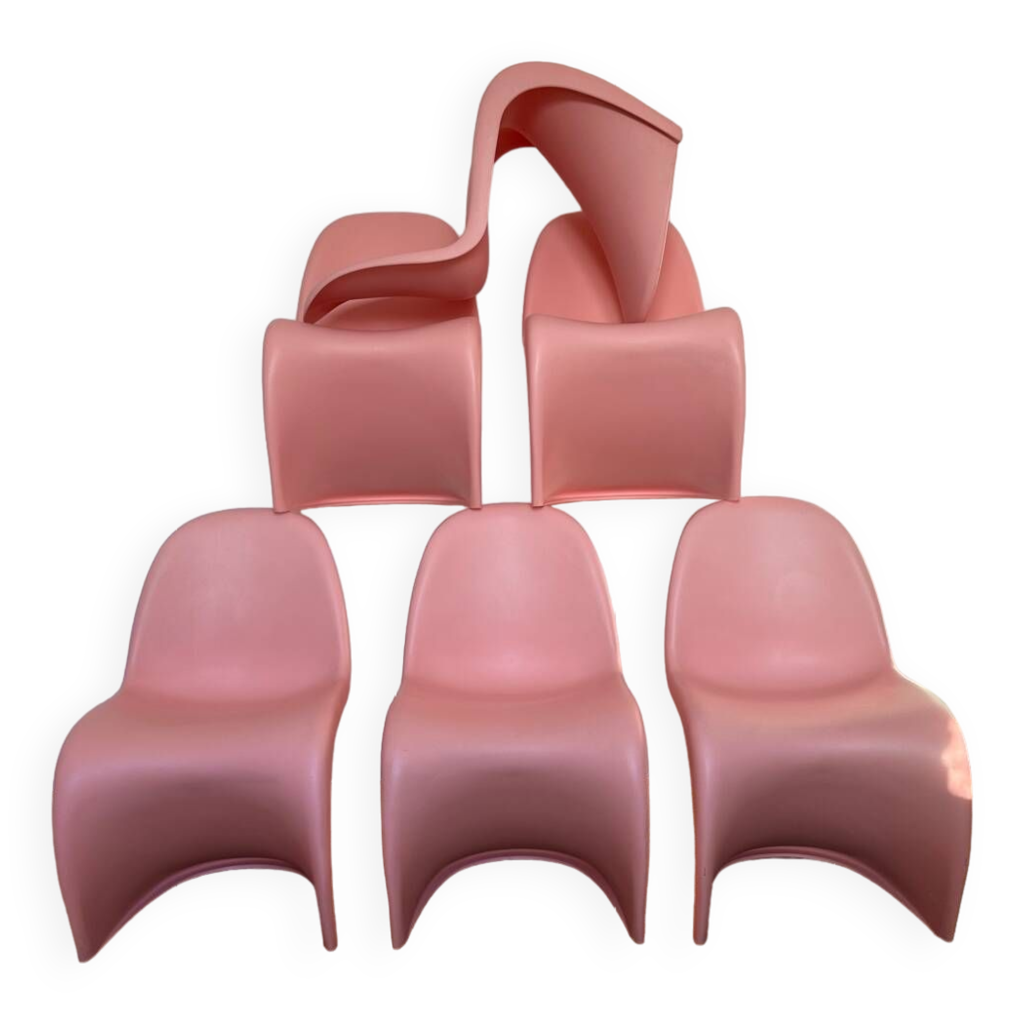 Pink chairs VERNER PANTON Selency