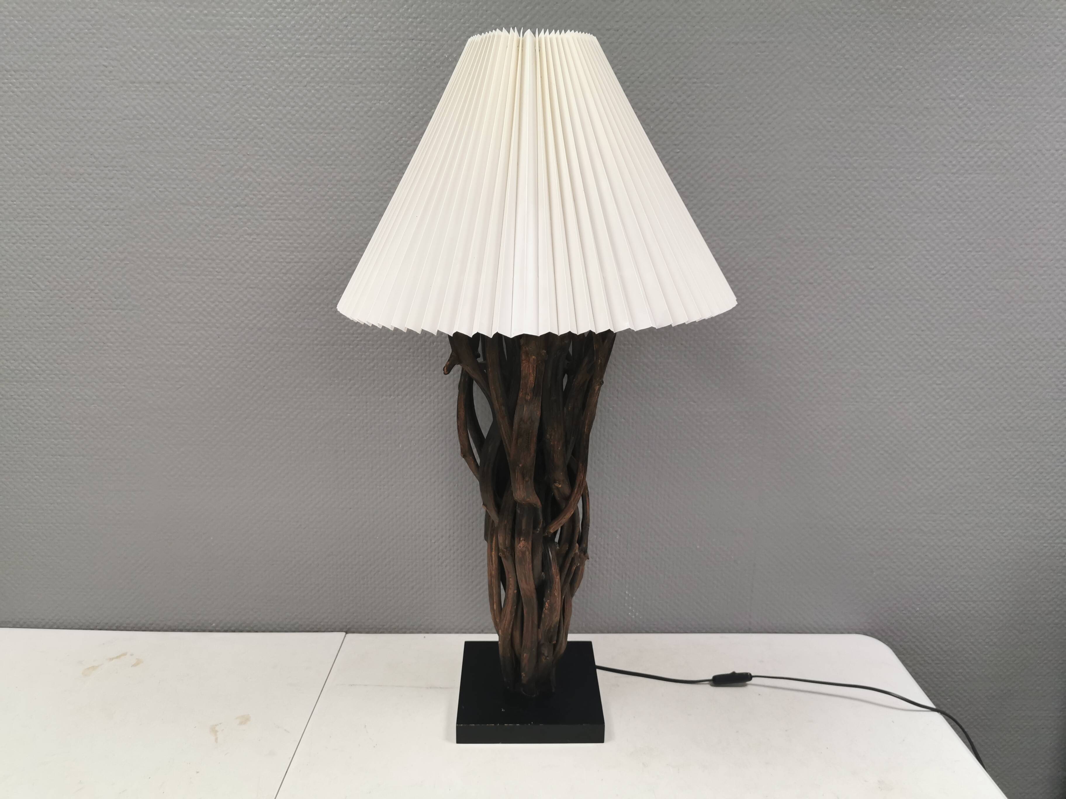 Designer table lamp/floor lamp, made from driftwood.