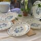 3 bowls and 5 blue plates