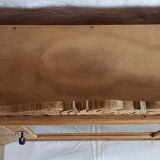 Art-deco wall showcase in raw oak