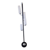 Black lacquered metal 4-light floor lamp - Maison Arlus - Satin glass globe