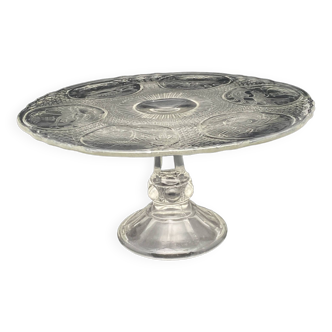 Presentation dish on worked glass foot