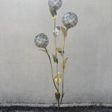 Floral floor lamp in brass and Capiz mother-of-pearl, 1970