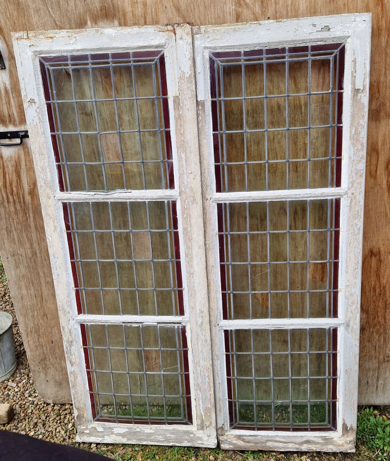Pair of stained glass windows