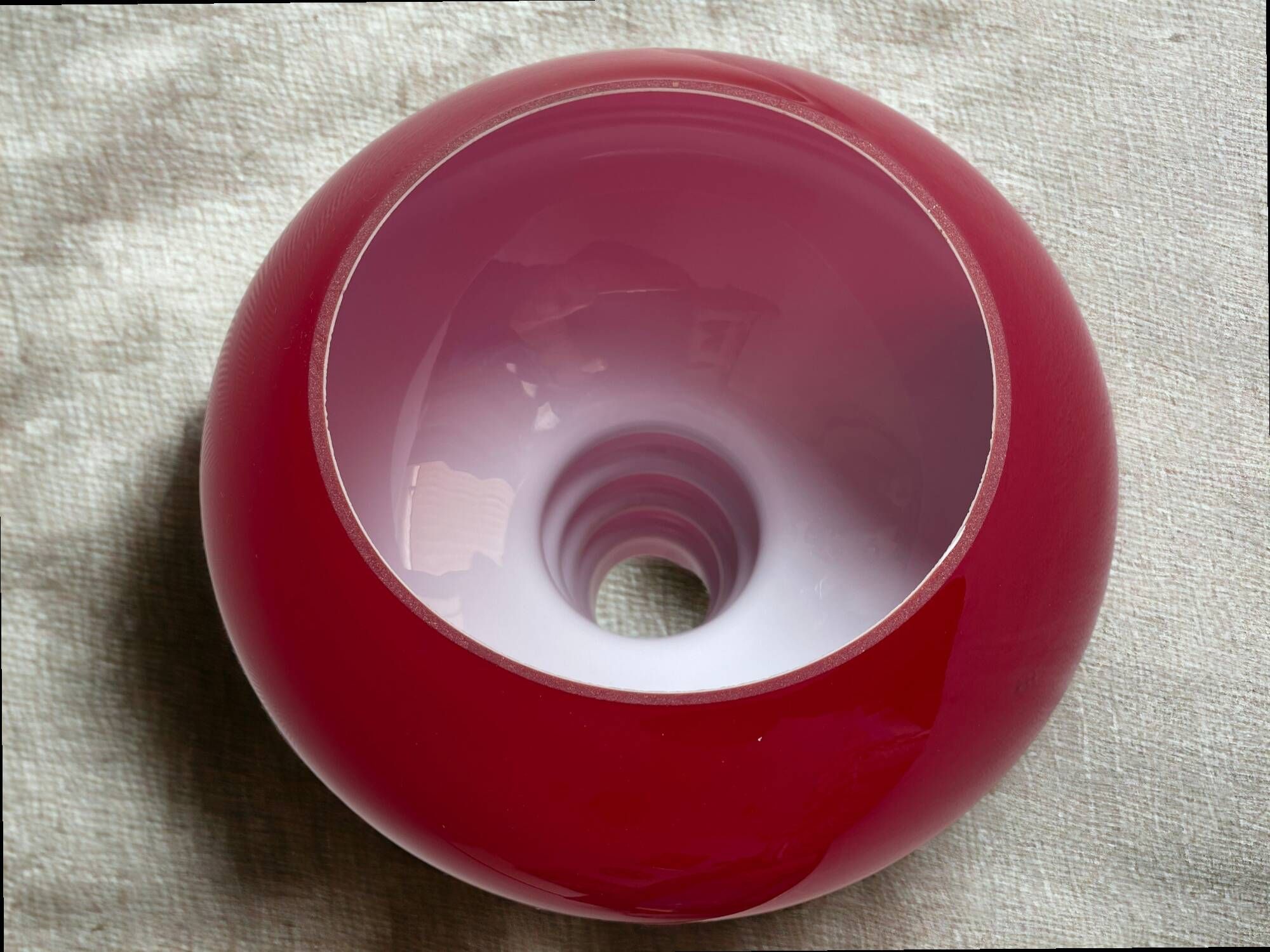 Peill & Putzler red opaline pendant lamp, 1960s and 1970s
