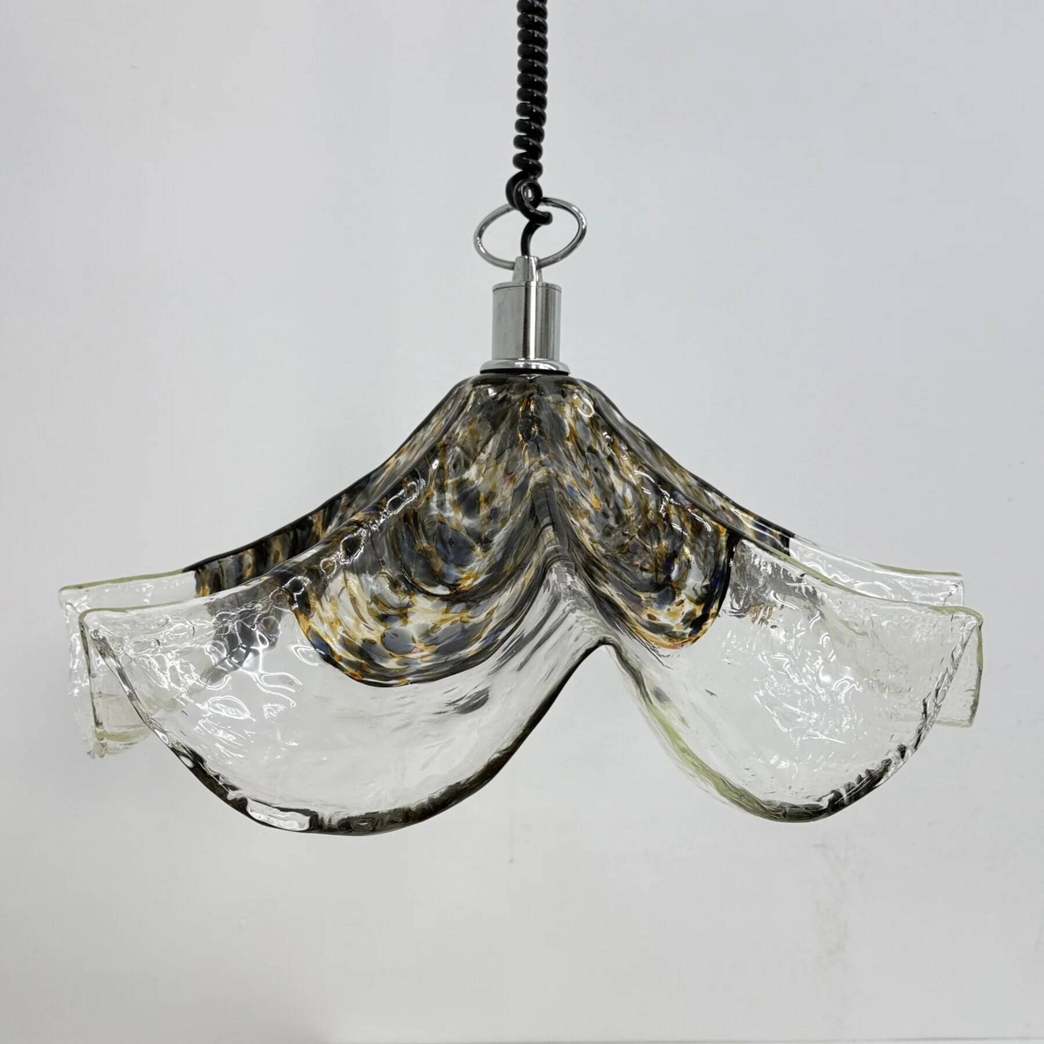 Glass and metal lamp