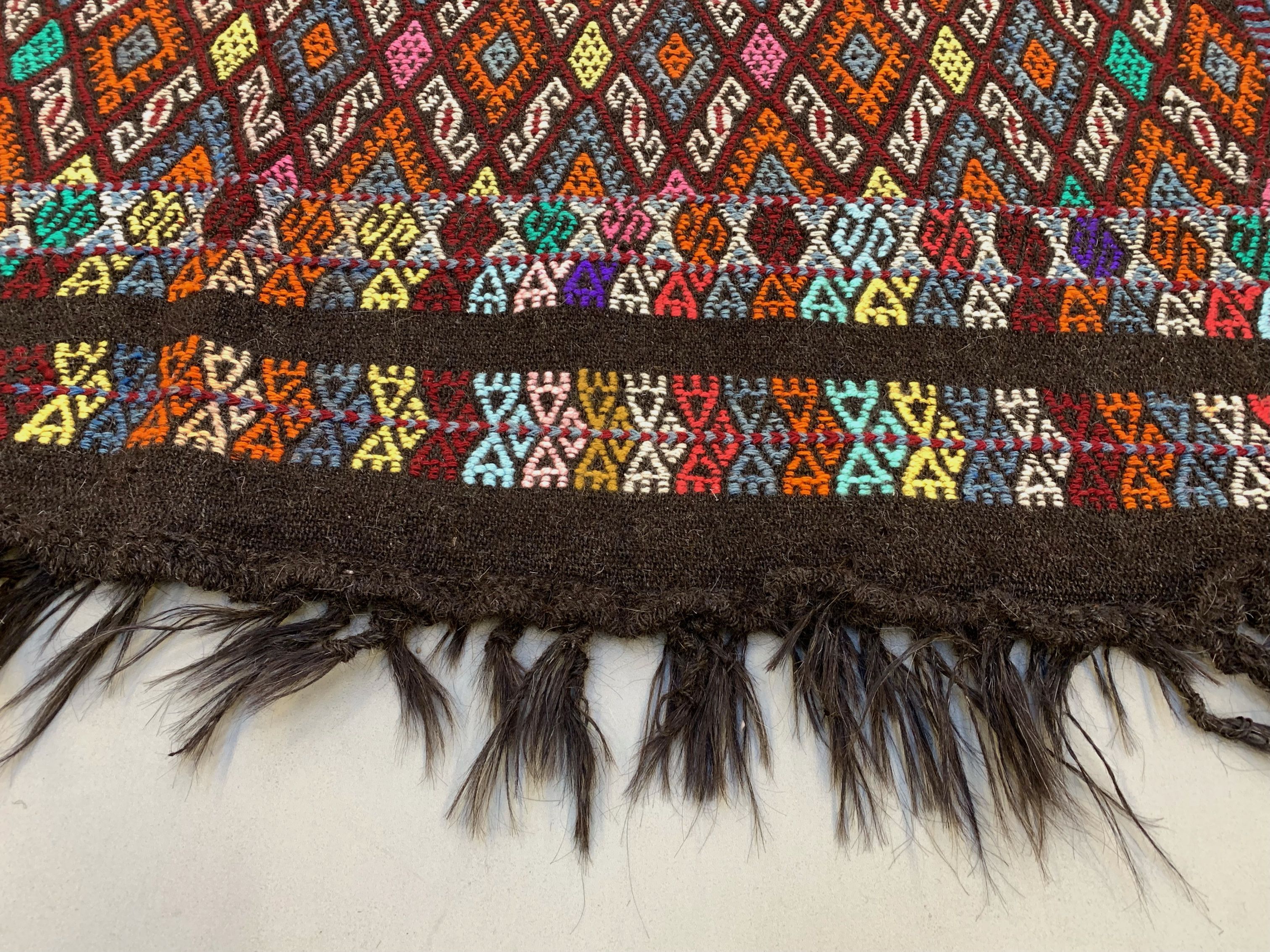 Large Vintage Turkish Kilim Rug 236x175 cm Wool Jajim Kelim